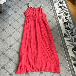 Elegant Coral Vasna Maxi Dress